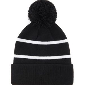 NWT forever 21 stripe pom Pom beanie!